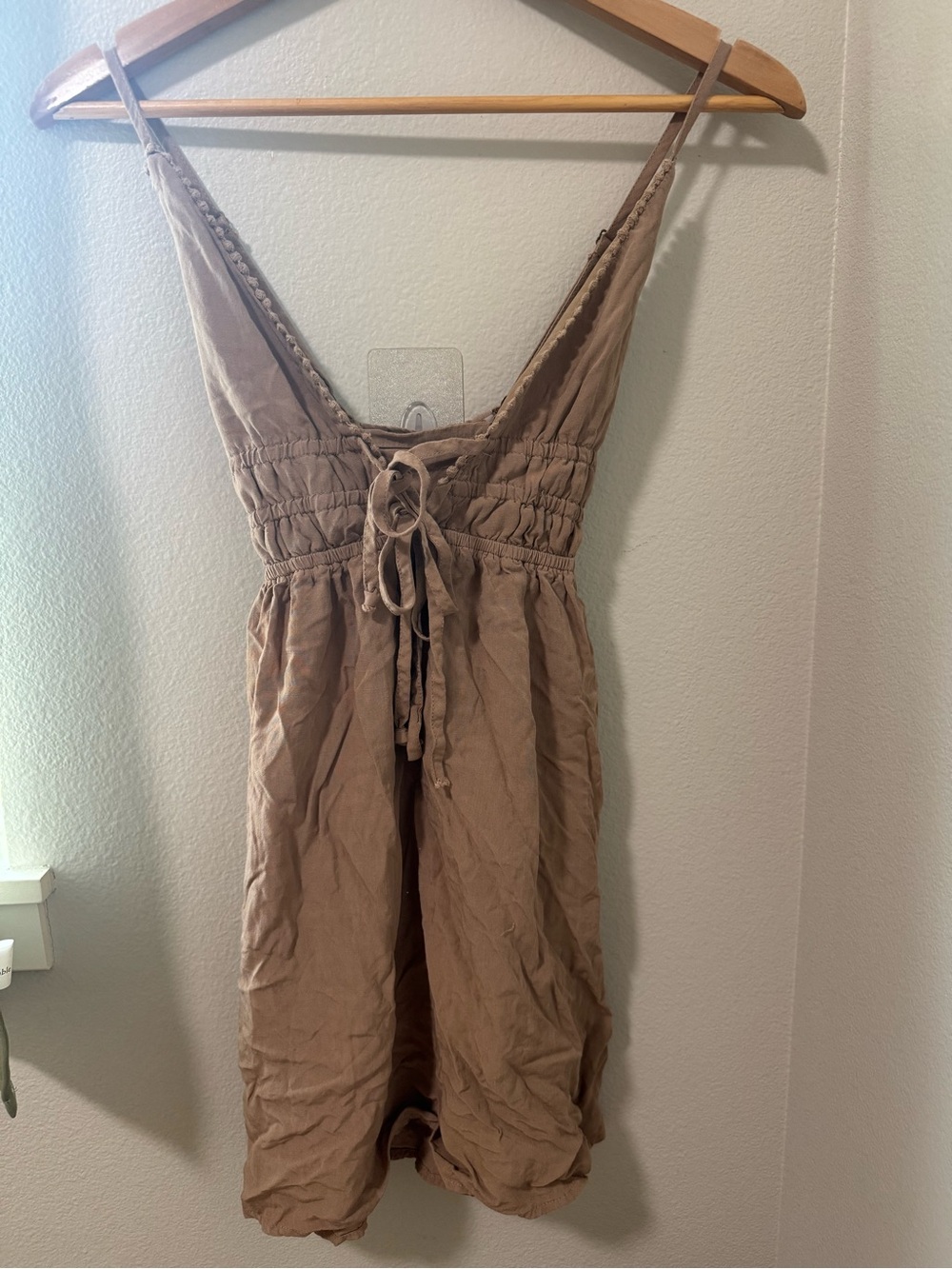 wild fable Tan Sleeveless Tie-Front Flowy Dress